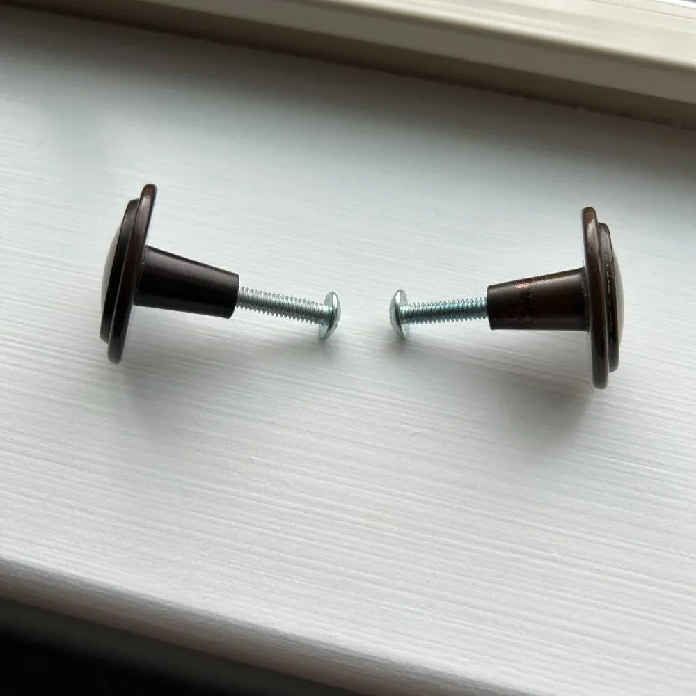 Door Cabinet Drawer Knobs Bronze Brown Metal Plastic 1 1/4
